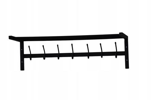 Wieszak wiszący na ubrania z półką 70 ścienny wyjątkowy, czarny na Arena.pl