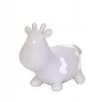 Gumowy skoczek Hoppimals krówka Jumping Cow szara + pompka