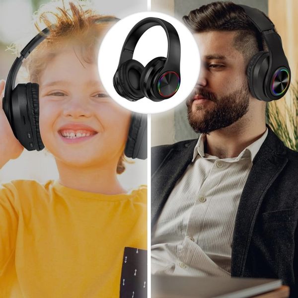 SŁUCHAWKI BEZPRZEWODOWE B39 BLUETOOTH MP3 NAUSZNE MIKROFON RGB DLA DZIECKA zdjęcie 15