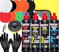MENZERNA ZESTAW PASTA POLERSKA +PADY GĄBKI POLERSKIE DO POLEROWANIA LAKIERU
