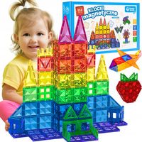 Klocki magnetyczne konstrukcyjne budowlane edukacyjne duży zamek 112 elemen