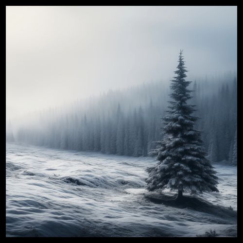 Plakat 60x60cm Samotna Choinka na Arena.pl