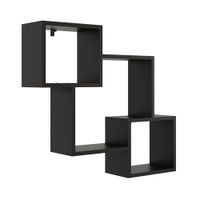 Półka ścienna, wisząca, regał, 78x18x71 cm, czarny, mat | TYLETEGOTU