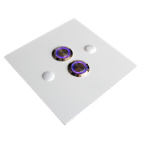 Przycisk podwójny dzwonka do domofonu wyjścia furtki bramy drzwi LED biały