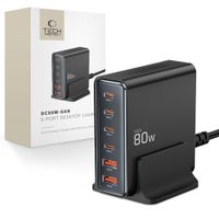 Ładowarka Tech-Protect DC80W-GAN 6xUSB-C A 80W Szybkie Ładowanie
