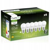 6x Żarówka LED E27 MAŁA KULKA 8W = 80W 4000K Neutralna LUMILED NIE