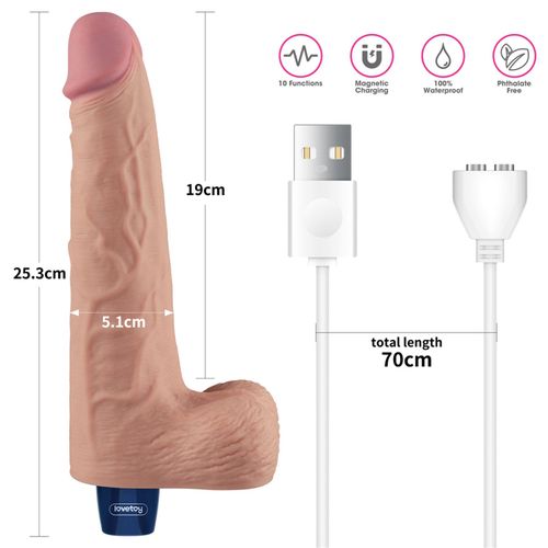 10" real softee rechargeable tpe vibrating dildo(flesh) na Arena.pl