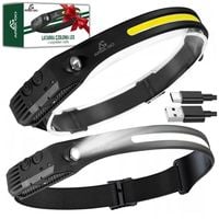 LATARKA CZOŁOWA LED AKUMULATOROWA 2w1 CZOŁÓWKA PASEK USB Z CZUJNIKIEM
