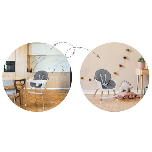 Krzesełko do karmienia Nukido Lilo szare na Arena.pl