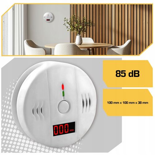 CZUJNIK CZADU TLENKU WĘGLA LCD DETEKTOR CO LCD WYKRYWACZ BEZPRZEWODOWY na Arena.pl