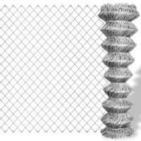 Siatka ogrodzeniowa z galwanizowanej stali, 15x1 m, srebrna