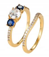 Złote OBRĄCZKI ŚLUBNE STAL Para POZŁACANE r.17/19