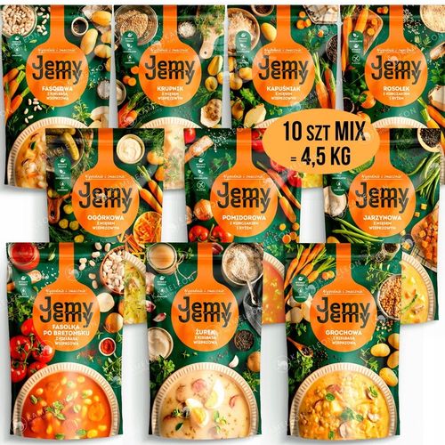 JEMY JEMY ZUPY TRADYCYJNE gotowe danie zupa ZESTAW 10sztuk MIX SMAKÓW 4,5KG na Arena.pl