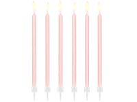 Świeczki urodzinowe na tort różowe długie 14cm