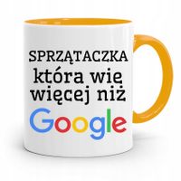 Dla Sprzątaczki Kubek Żółty Na Prezent Urodziny Z Nadrukiem Ze Zdjęciem