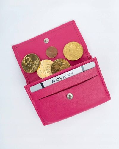 elegancki portfel damski na zatrzask ze skóry naturalnej - rovicky na Arena.pl