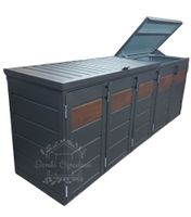 Zabudowa koszy na śmieci wiata 345x80x120 cm 5x240L antracyt orzech GP343