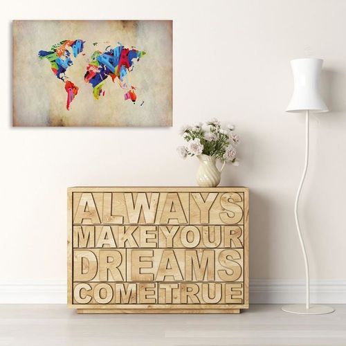 Deco Panel, Kolorowa mapa świata 50x40 na Arena.pl