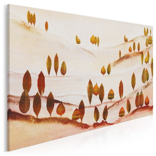 77601 Obraz na płótnie DRZEWA LIŚCIE BRĄZY BEŻE na Arena.pl
