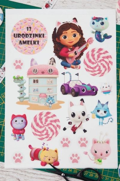 Wydruk Tort KOCI DOMEK GABI 17 El + GRATIS Tabliczka Napis Opłatek zdjęcie 5