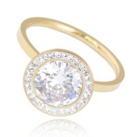 Pierścionek stal chirurgiczna platerowana złotem PST791, Rozmiar pierścionków: US10 EU22