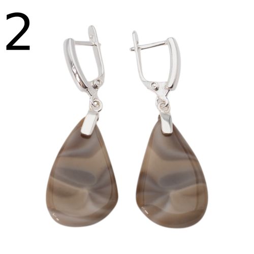 Kolczyki z Krzemieniem Pasiastym - łezki w srebrze 2 na Arena.pl