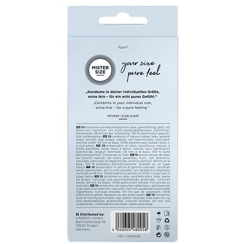 condoms 49 mm 10 pieces mister.size na Arena.pl