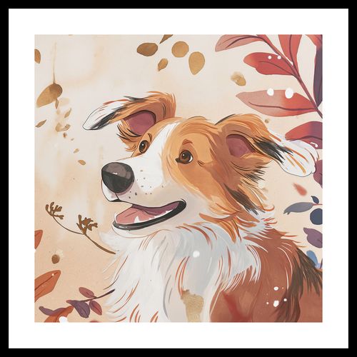 Plakat 50x50cm Collie Jesienną Porą na Arena.pl
