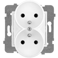 gniazdo podwójne z/u białe rosa - e+pl-57336