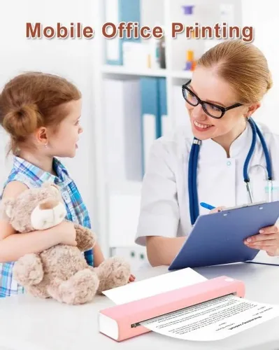 Przenośna drukarka termiczna A4 bluetooth Phomemo M08F różowo-biała na Arena.pl