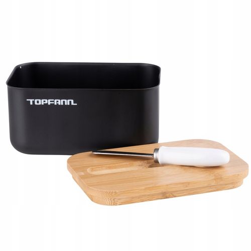 MASELNICZKA CZARNA POJEMNIK NA MASŁO MASELNICA Z POKRYWKĄ I NOŻYKIEM na Arena.pl