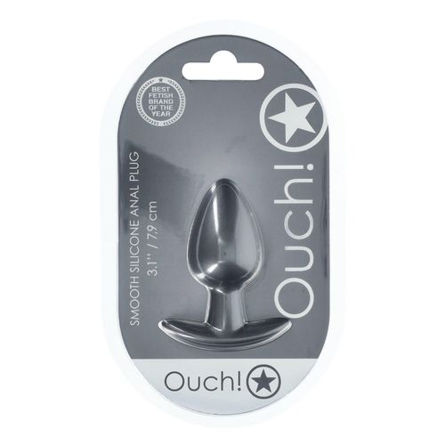 Smooth Silicone Anal Plug - Medium - 3.1 / 7,9 cm - Gunmetal na Arena.pl