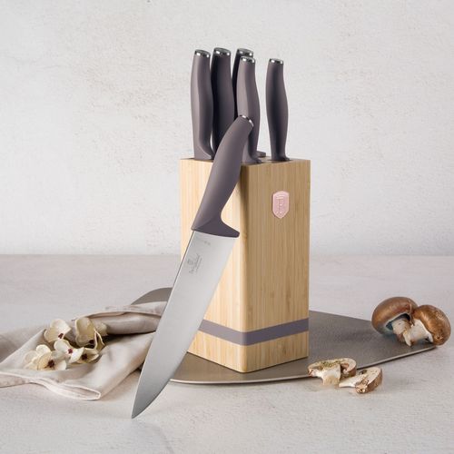 zestaw noży berlinger haus bh-2974 taupe w bloku bambusowym na Arena.pl