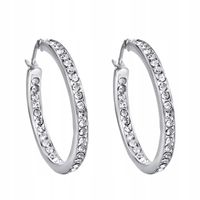 Kolczyki Ringi Kółka srebrne Obręcze z cyrkoniami