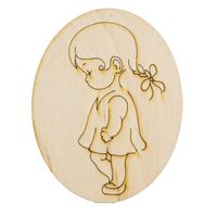 Ozd. drewniana owal dziewczyna ECODECO