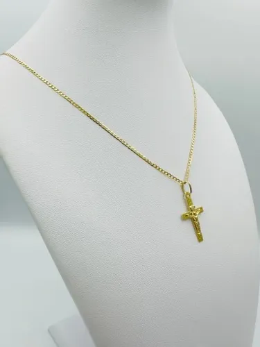 ZŁOTY ŁAŃCUSZEK 585 Krzyżyk KOMUNIA CHRZEST na Arena.pl