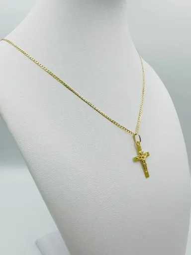 ZŁOTY ŁAŃCUSZEK 585 Krzyżyk KOMUNIA CHRZEST zdjęcie 6