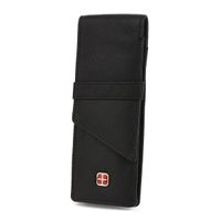 ALBATROSS etui skórzane płaskie na pióra i długopisy J009 czarne