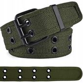Pas Taktyczny Parciany Pasek Klamrą Militarny Dwurzędowy Damski Męski