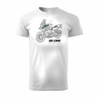 Koszulka motocyklowa z motocyklem na motor BMW GS R 1300 Adventure męska biała REGULAR L