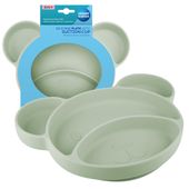 CANPOL Silikonowy talerzyk trójdzielny z przyssawką MIŚ zielony