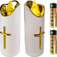 DUŻA ŚWIECA LED NA BATERIE WKŁAD DO ZNICZY 15cm DO ZNICZA ZNICZ WKŁADY