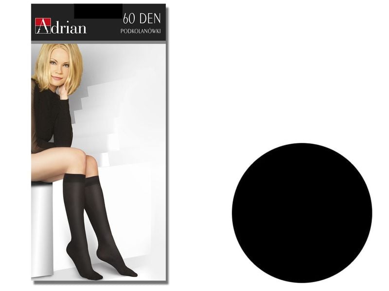 Podkolanówki Microfibre 60den kryjące Nero Uni zdjęcie 1