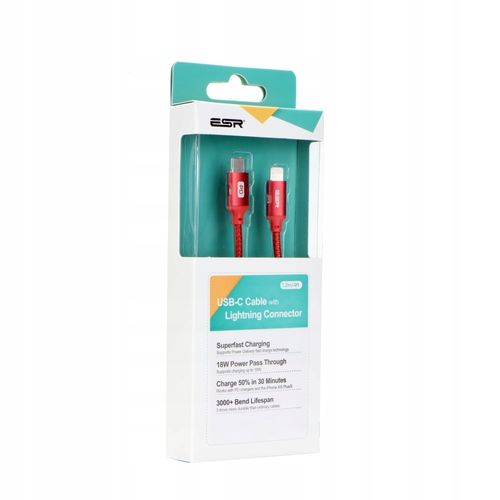 ESR MOCNY PLECIONY KABEL USB-C LIGHTNING IPHONE PD na Arena.pl