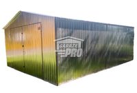 Garaż blaszany 4x6 Brama - ocynk - dwuspad GP186