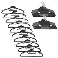 Wieszaki na ubrania 30 szt. antypoślizgowe plastikowe odzieżowe do szafy czarne