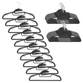 Wieszaki na ubrania 30 szt. antypoślizgowe plastikowe odzieżowe do szafy czarne