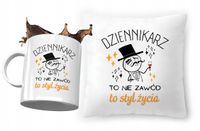 Dla Dziennikarza Zestaw Poduszka + Kubek Prezent Z Nadrukiem Ze Zdjęciem
