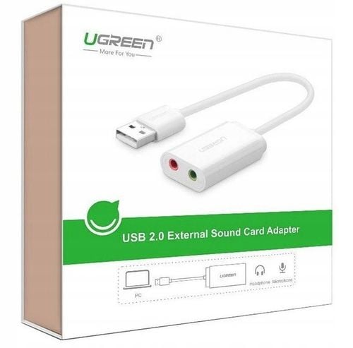 UGREEN Zewnętrzna Karta Dźwiękowa Adapter Hub USB Do 2x Minijack 3,5mm 15cm na Arena.pl