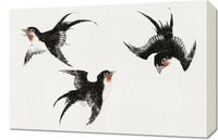 Obraz 60x40cm Birds, Hokusai Japoński Vintage do Salonu